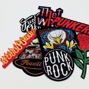 8 punk biker patches